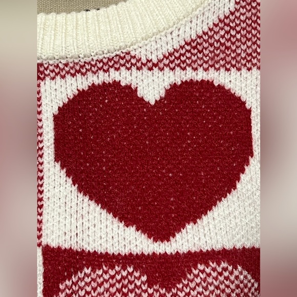 New Heart Pattern Knitted Pullover Sweater, Cotton Wool blend XL - Picture 11 of 12